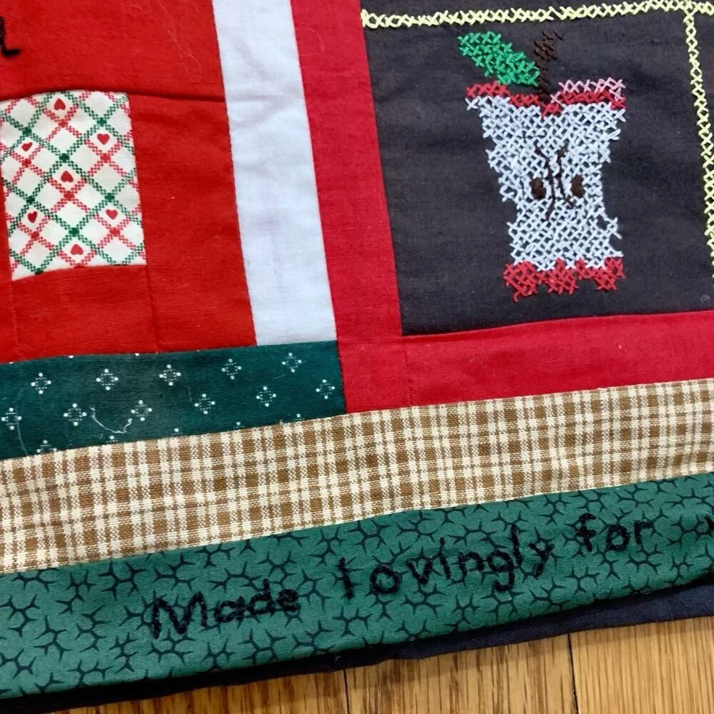 VTG Handmade School Days Quilt ‘90 Cincinnati Ohio For Joyce Hensel Complete